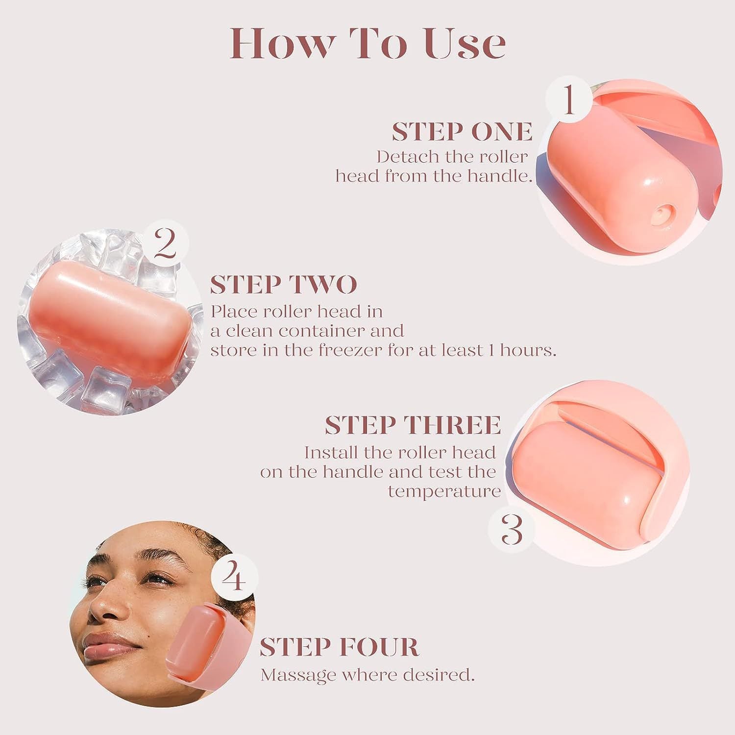 CryoGlow Face Ice Roller before and after de-puffing comparison