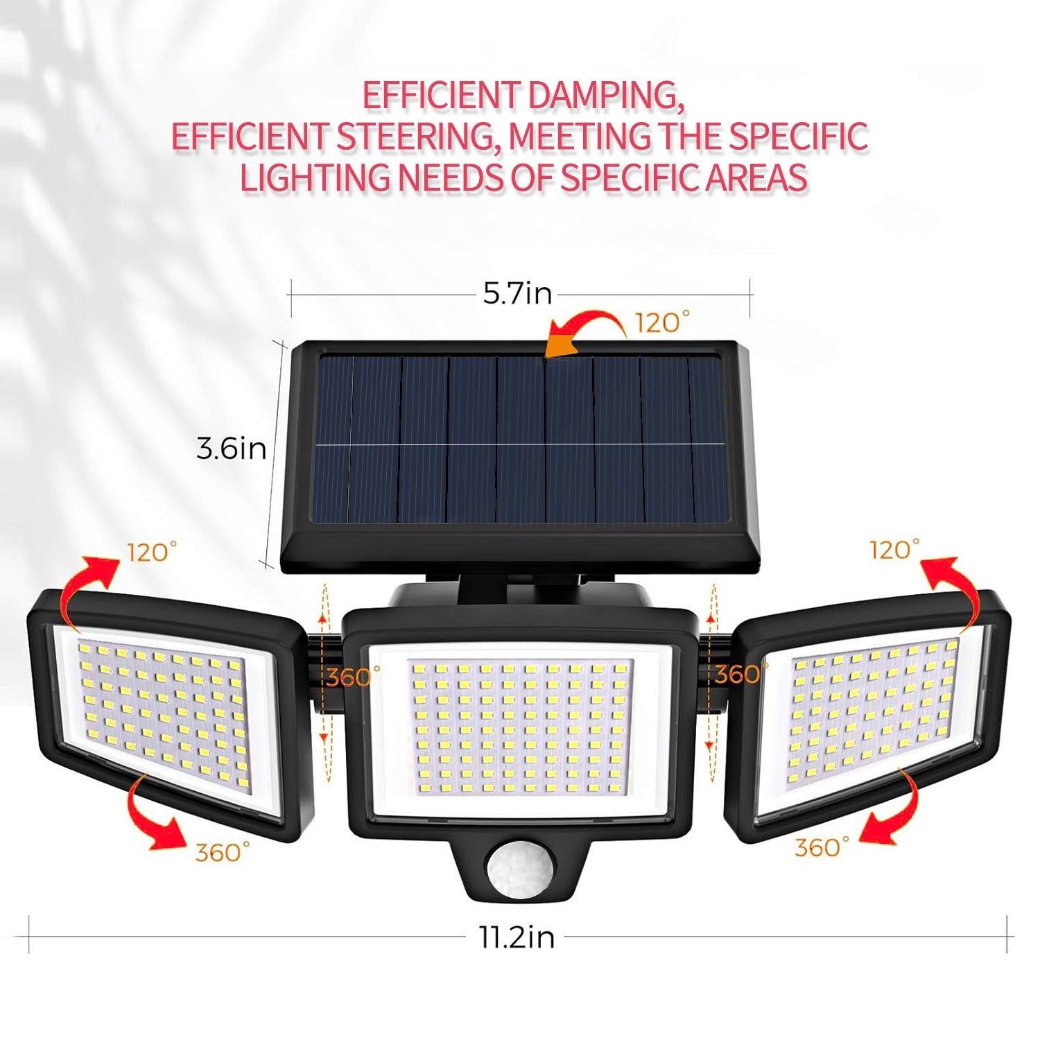 Solar motion sensor wall light illuminated at night
