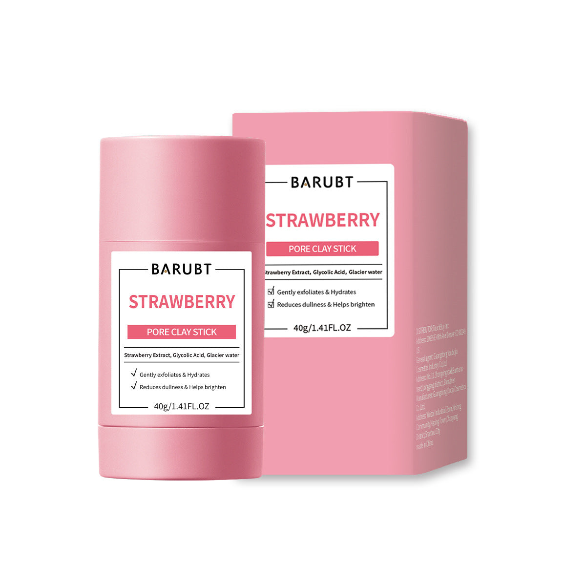 Strawberry Clay Mask Stick for gentle cleansing and healthy-looking skin